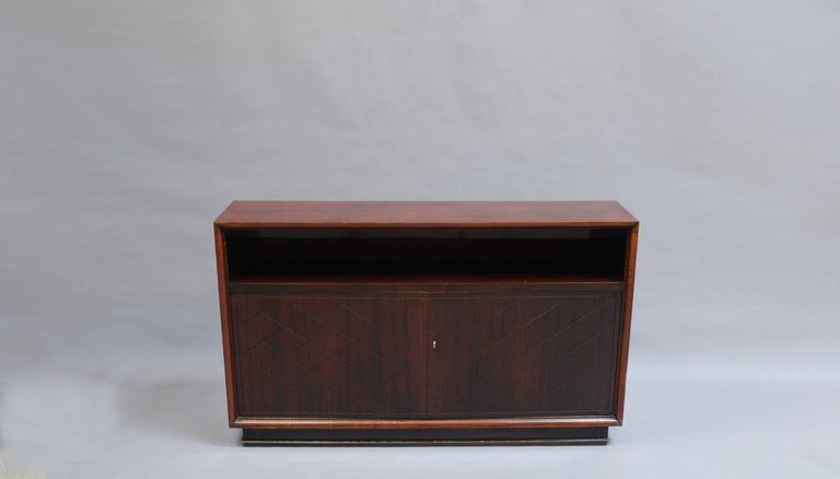 2 Fine French Art Deco Rosewood Credenza by Jean Pascaud For Sale 1