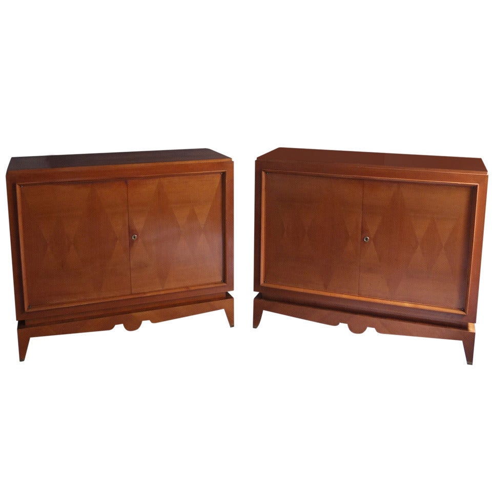 Two Fine French Art Deco Cherry Wood Buffets