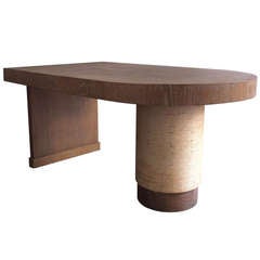 Unusual French Art Deco Lime Oak and Rope Table