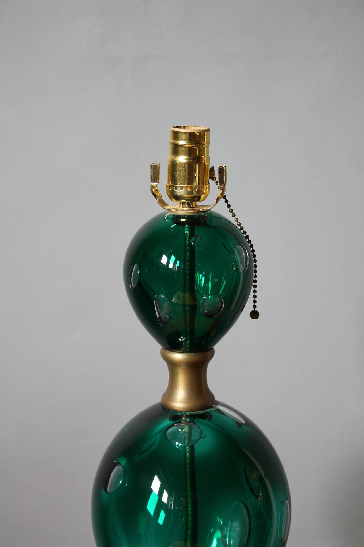 Fine Large Original 1970s Hand Blown Glass and Brass  Murano Table Lamp For Sale 1