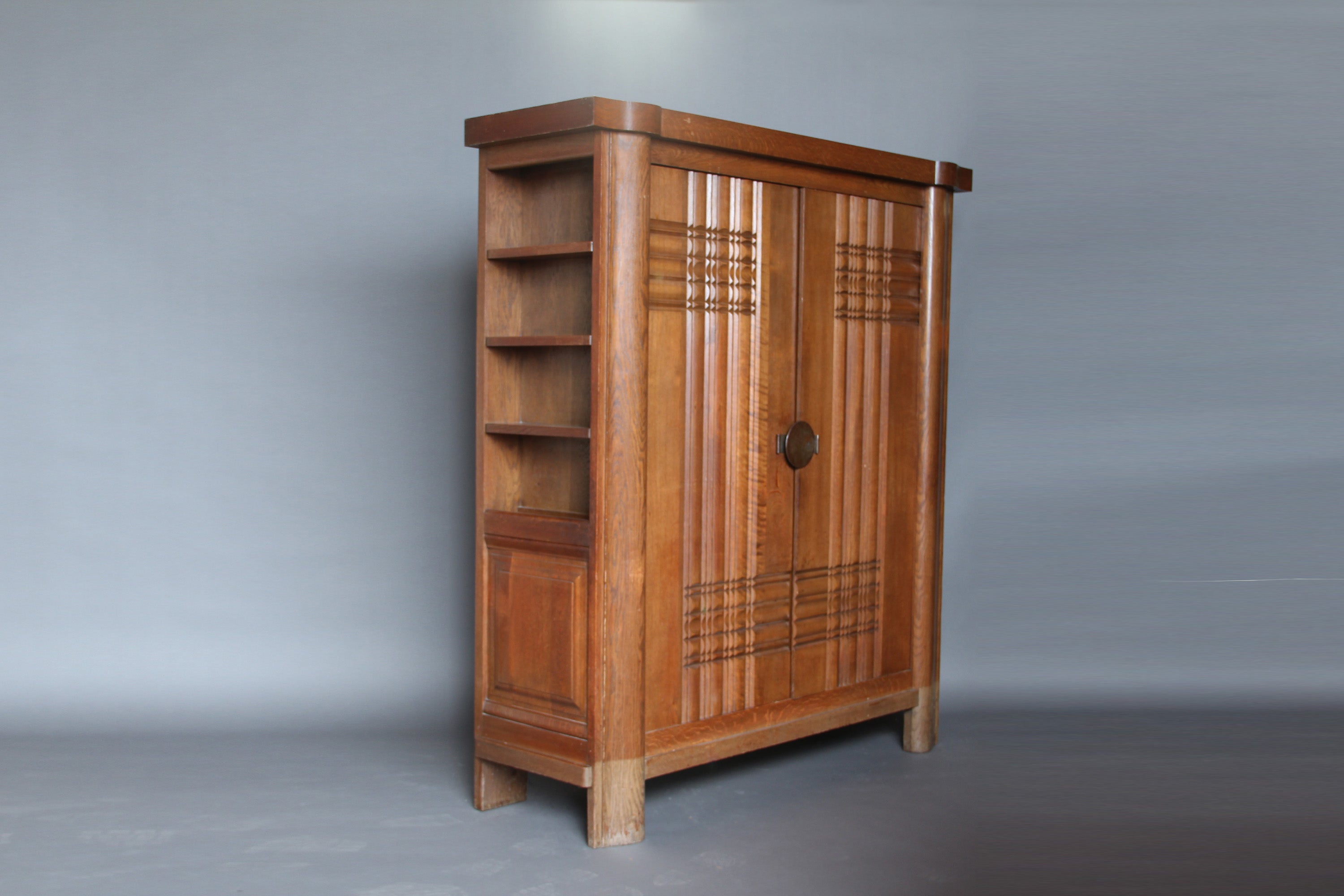 A Fine French Art Deco Oak Armoire by Dudouyt