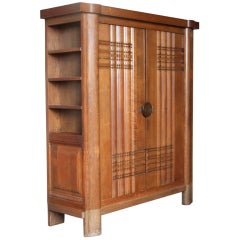 French Art Deco Oak Armoire by Dudouyt 8