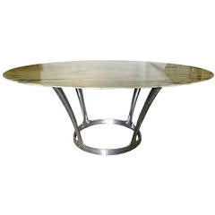 French 1970s Marble-Top Table by Charron