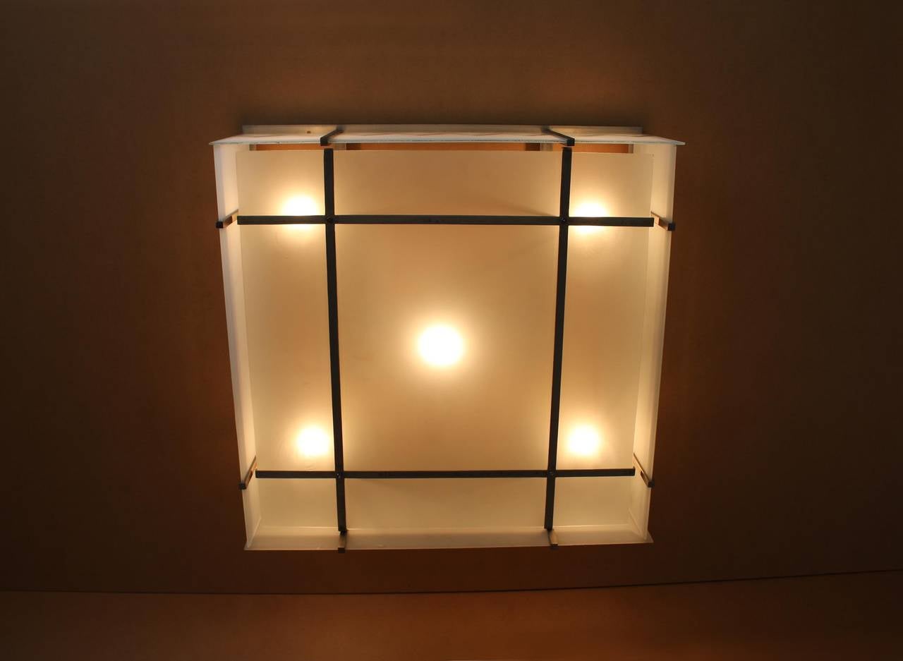 A Fine French Modernist Flush Mount Attributed to Perzel For Sale 1