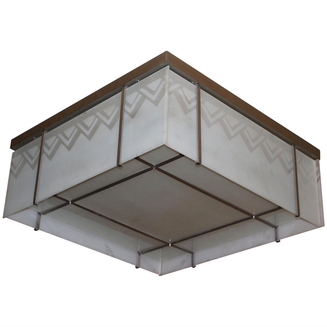 A Fine French Modernist Flush Mount Attributed to Perzel For Sale