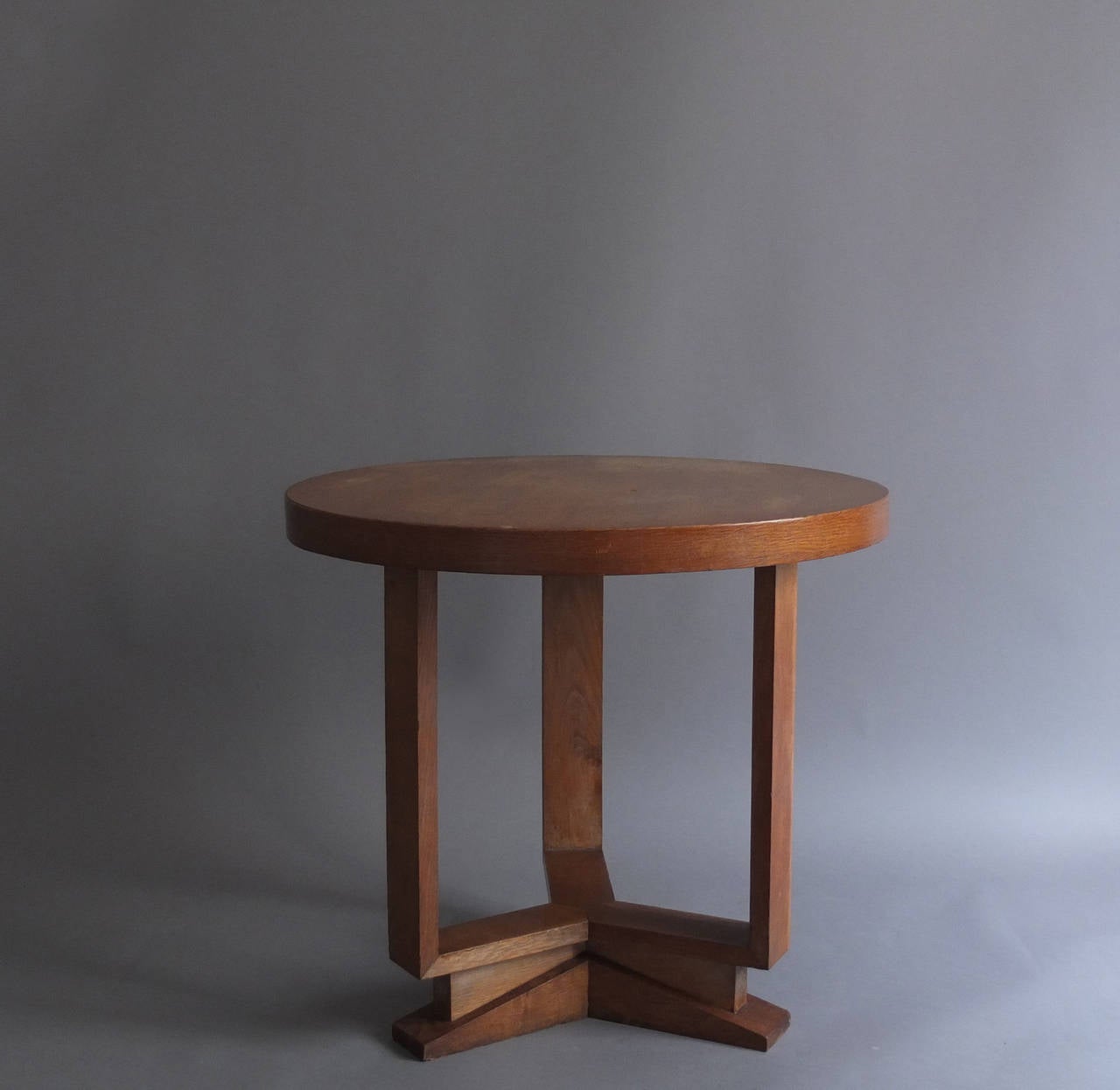 French Art Deco Oak Gueridon or Side Table In Good Condition In Long Island City, NY