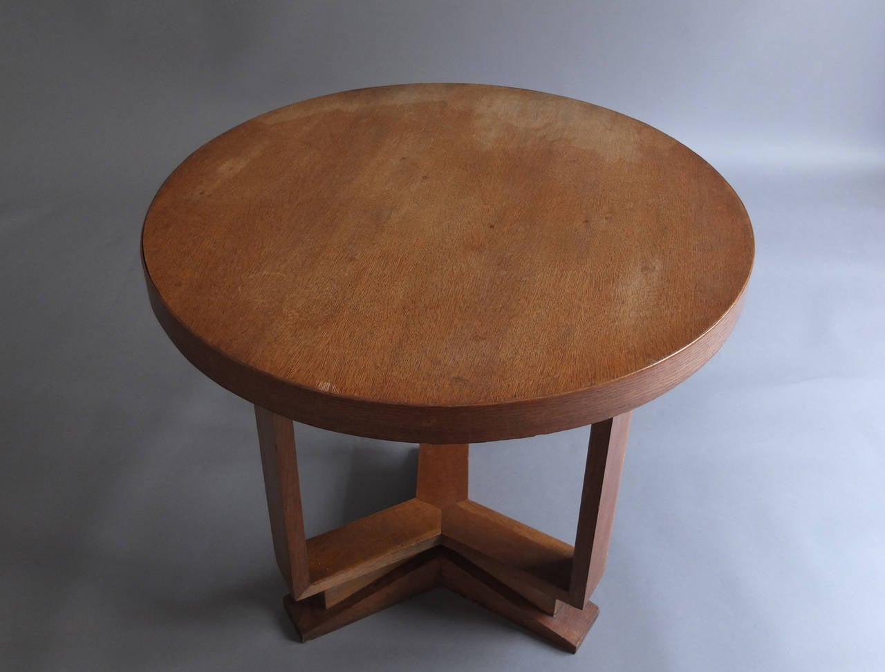 French Art Deco Oak Gueridon or Side Table 3