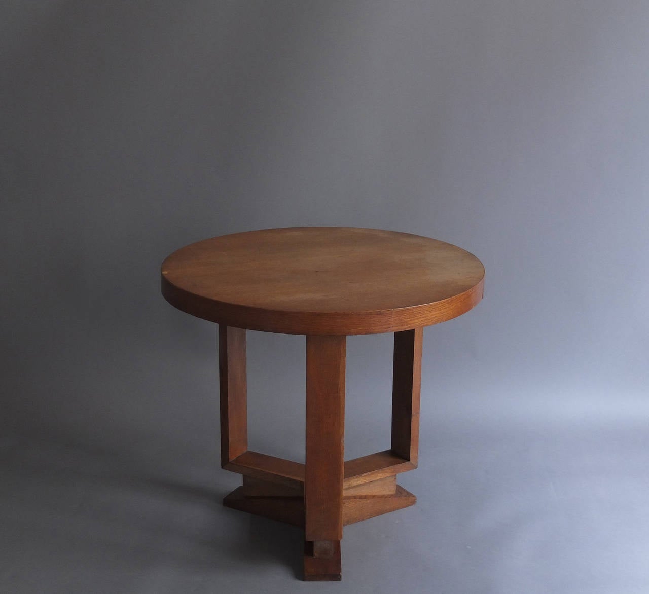 French Art Deco Oak Gueridon or Side Table 2