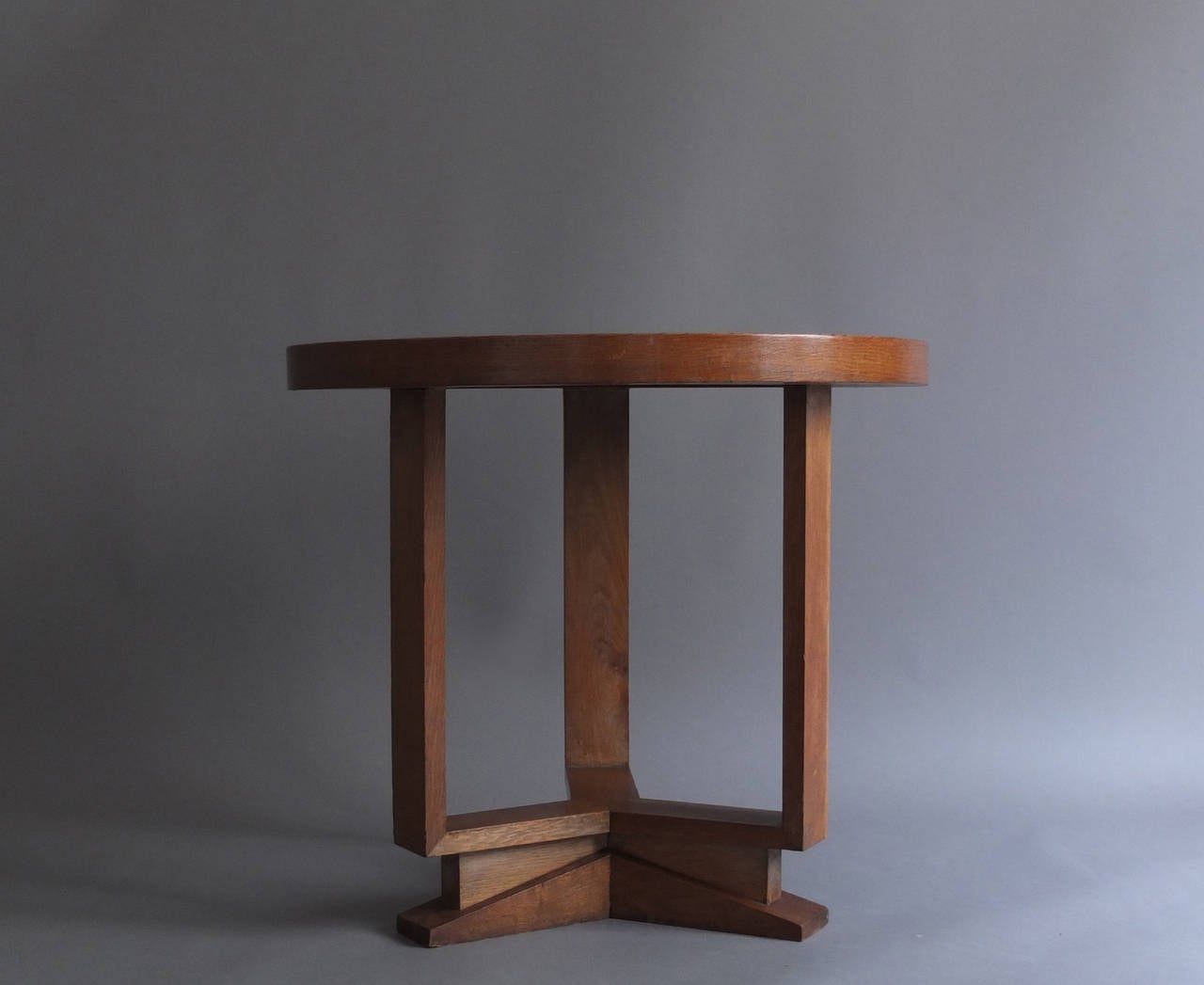 French Art Deco oak gueridon or side table.