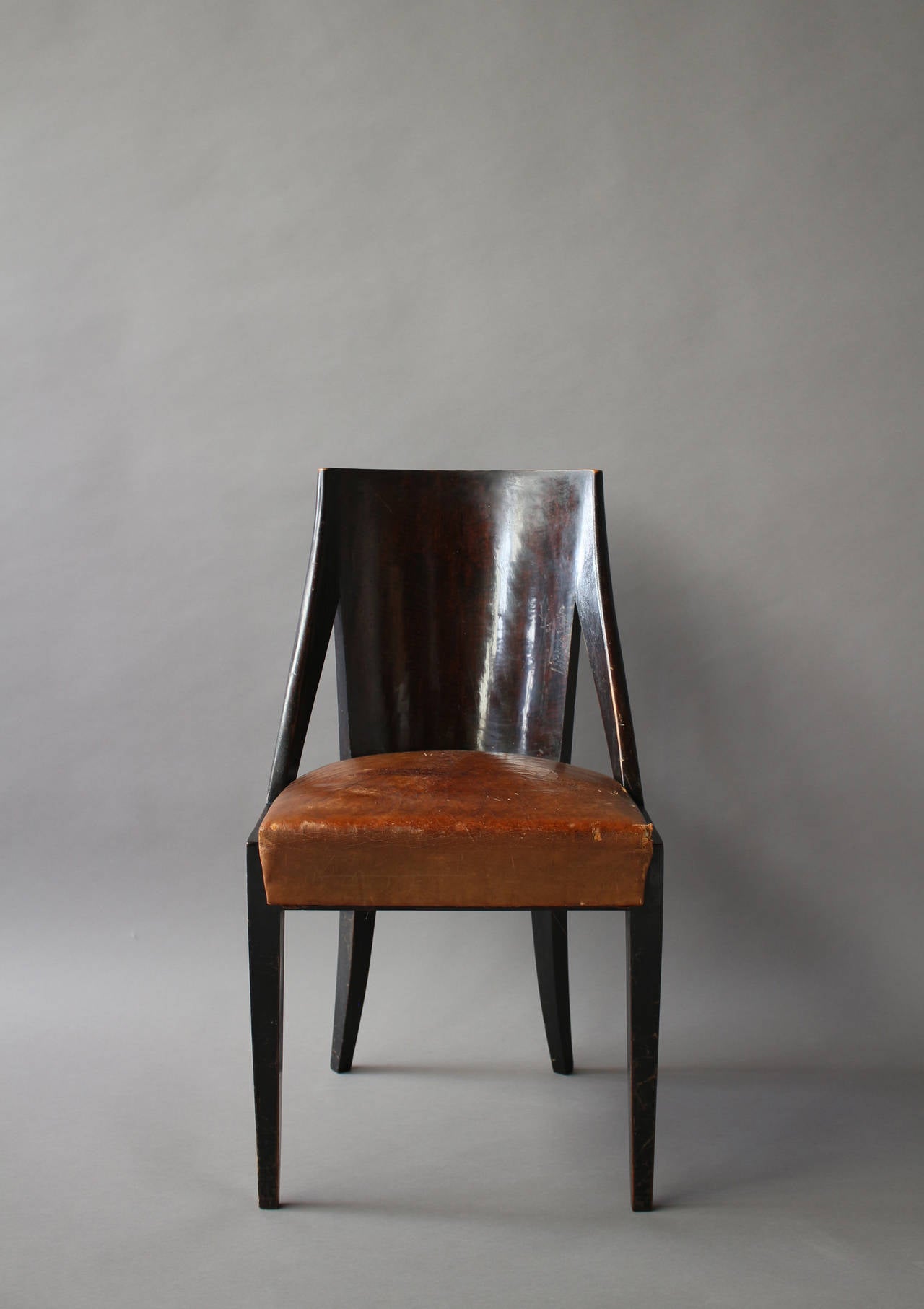 Ensemble de six chaises de salle à manger Art déco françaises par Christian Krass