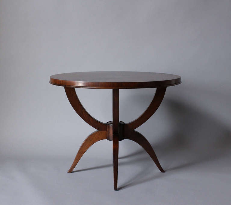 French Art Deco Walnut Gueridon