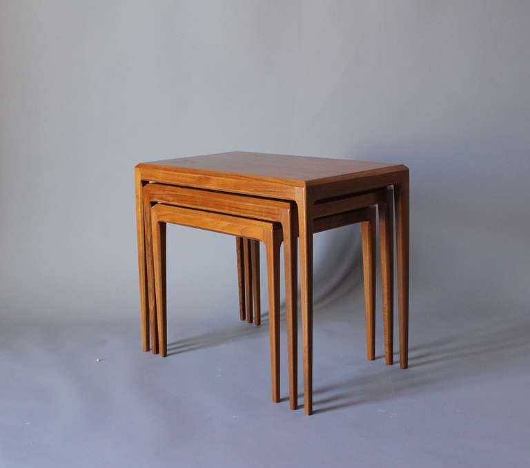 Mid-Century Modern Set of Danish Nesting Tables by Johannes Andersen