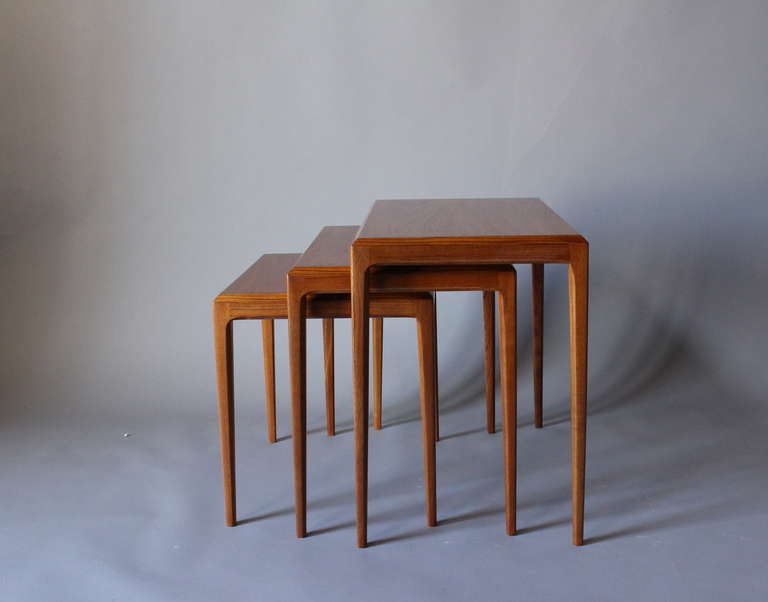 Set of Danish Nesting Tables by Johannes Andersen In Good Condition In Long Island City, NY