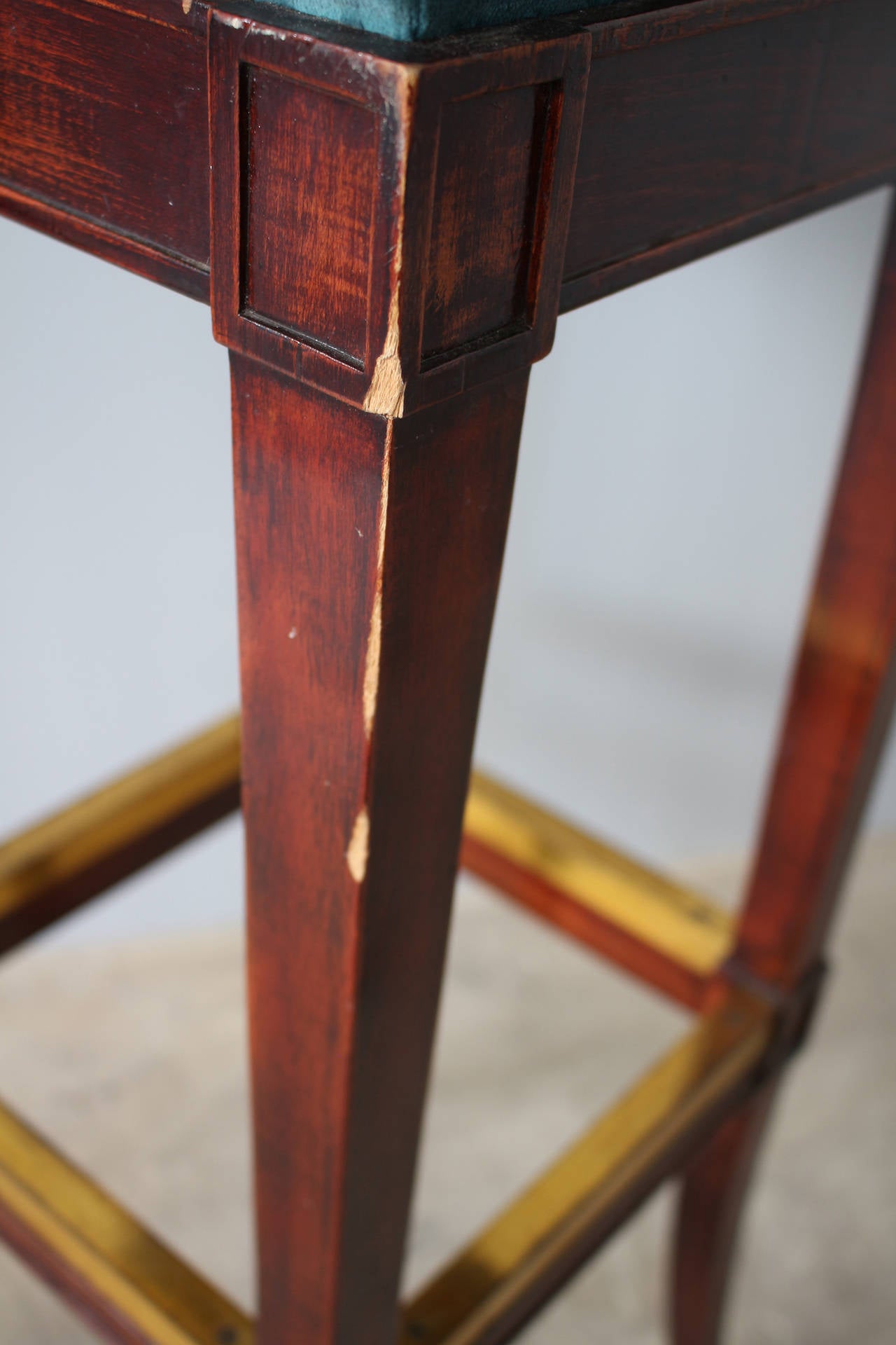 A French Art Deco Mahogany Stained Bar Stool For Sale 1