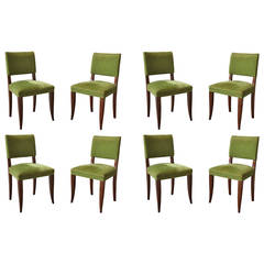 Set of Eight French Art Deco Rosewood Chairs