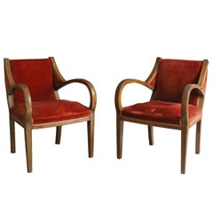 A pair of Unusual French Art Deco Bridge Armchairs