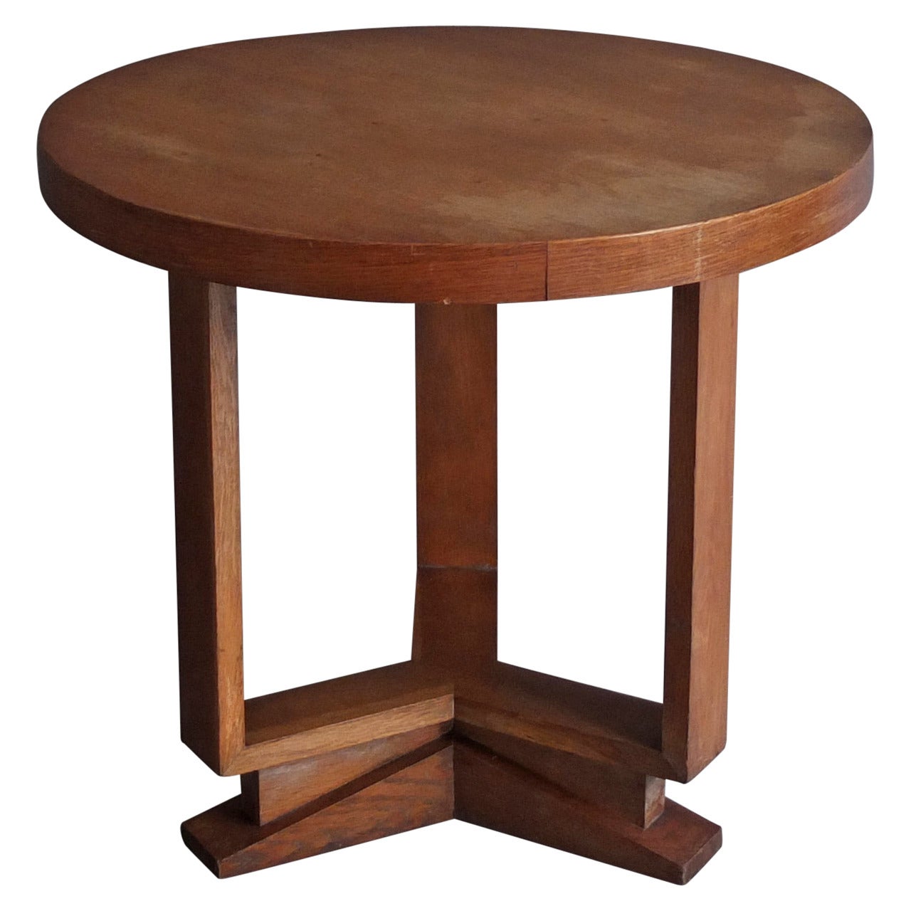 French Art Deco Oak Gueridon or Side Table