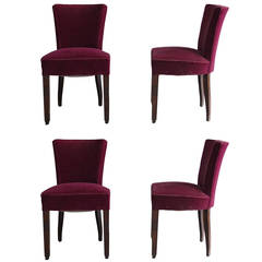 Set of Four French Art Deco Chairs by Dudouyt 8