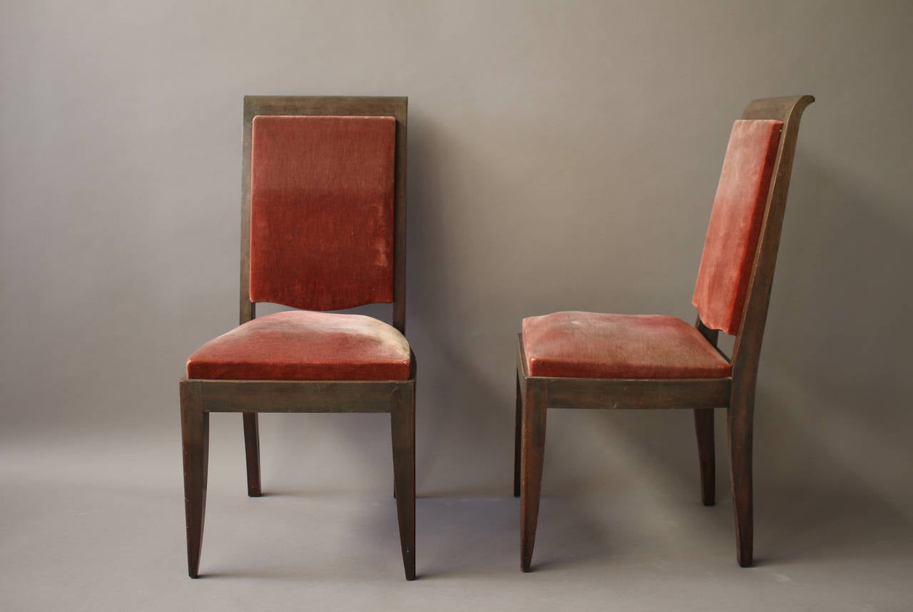 Pair of French Art Deco Chairs by Gaston Poisson