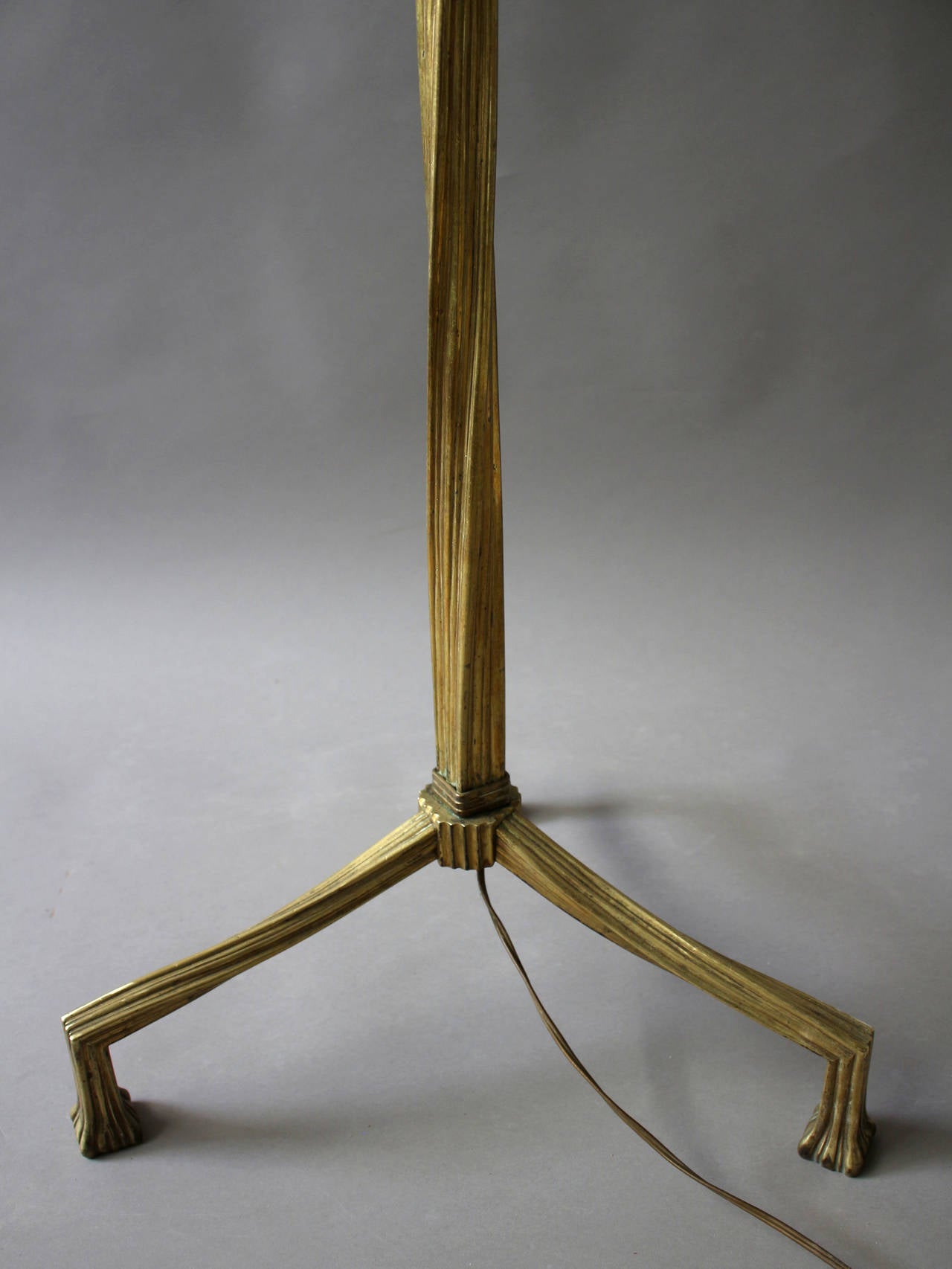 Fine French Art Deco Bronze Floor Lamp In Good Condition In Long Island City, NY