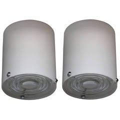 Pair of Cylindrical Flush Mount by Jean Perzel