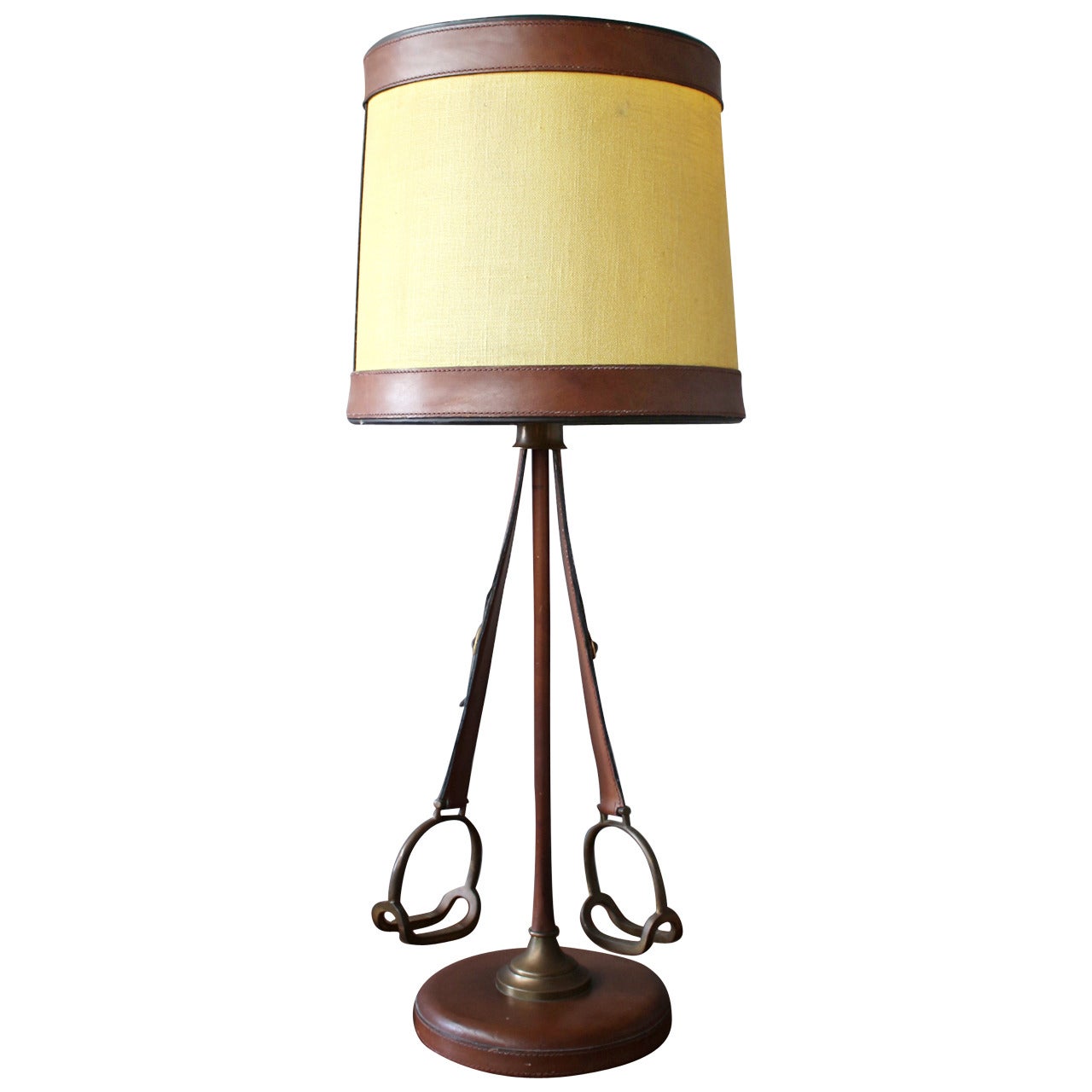 A Large Fine French 1940's "Stirrup" Table Lamp For Sale