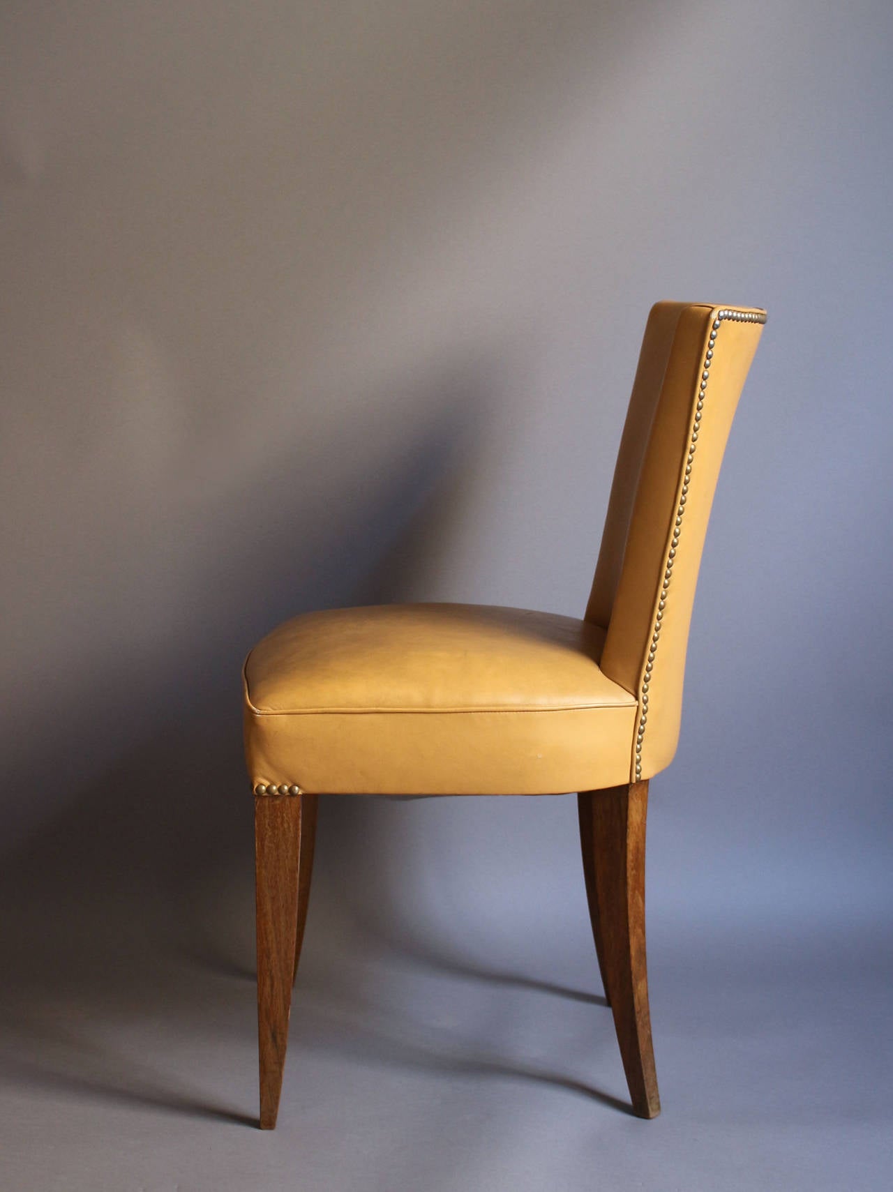Wood 7 Fine French Art Deco Mahogany Chairs
