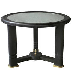 French Art Deco Blackened Wood and Etched Glass Gueridon 12