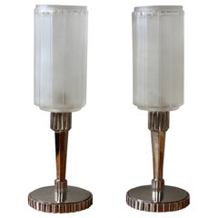 A Pair of Fine French Art Deco Table Lamps by Genet et Michon