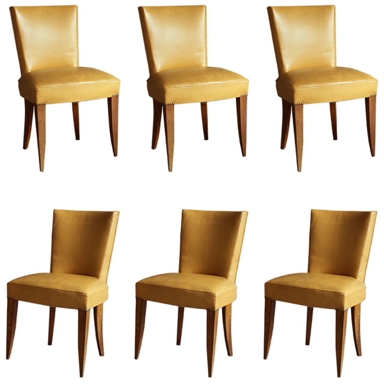 7 Fine French Art Deco Mahogany Chairs