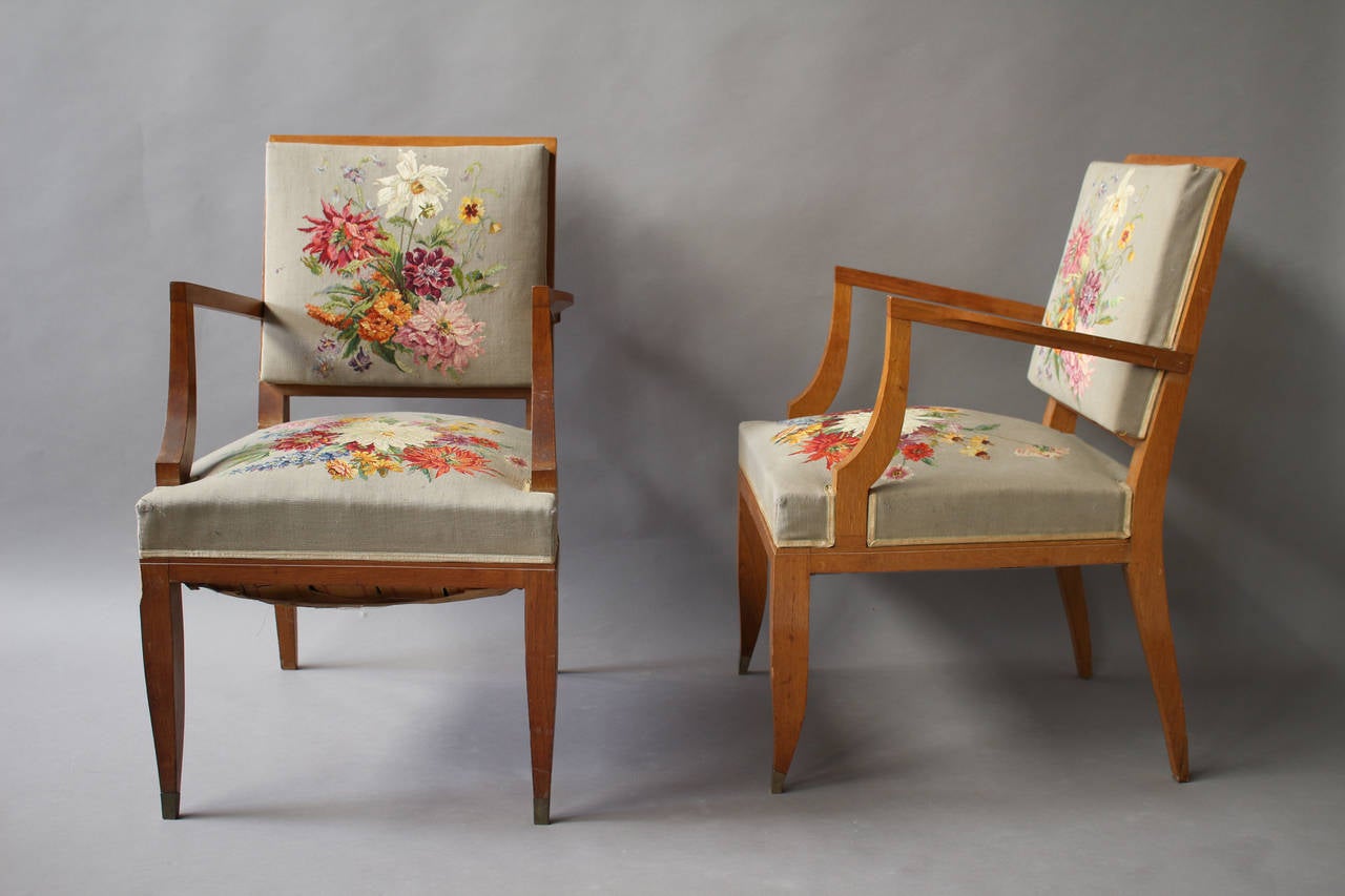 A Set of 10 Fine French Art Deco Chairs by Lucien Rollin (8 Side and 2 arm) 13
