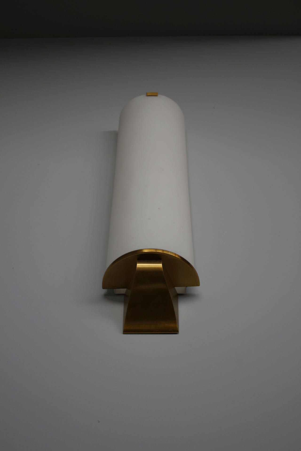 Mid-20th Century Fine French Art Deco Semi Cylinder Shape Sconce by Jean Perzel For Sale