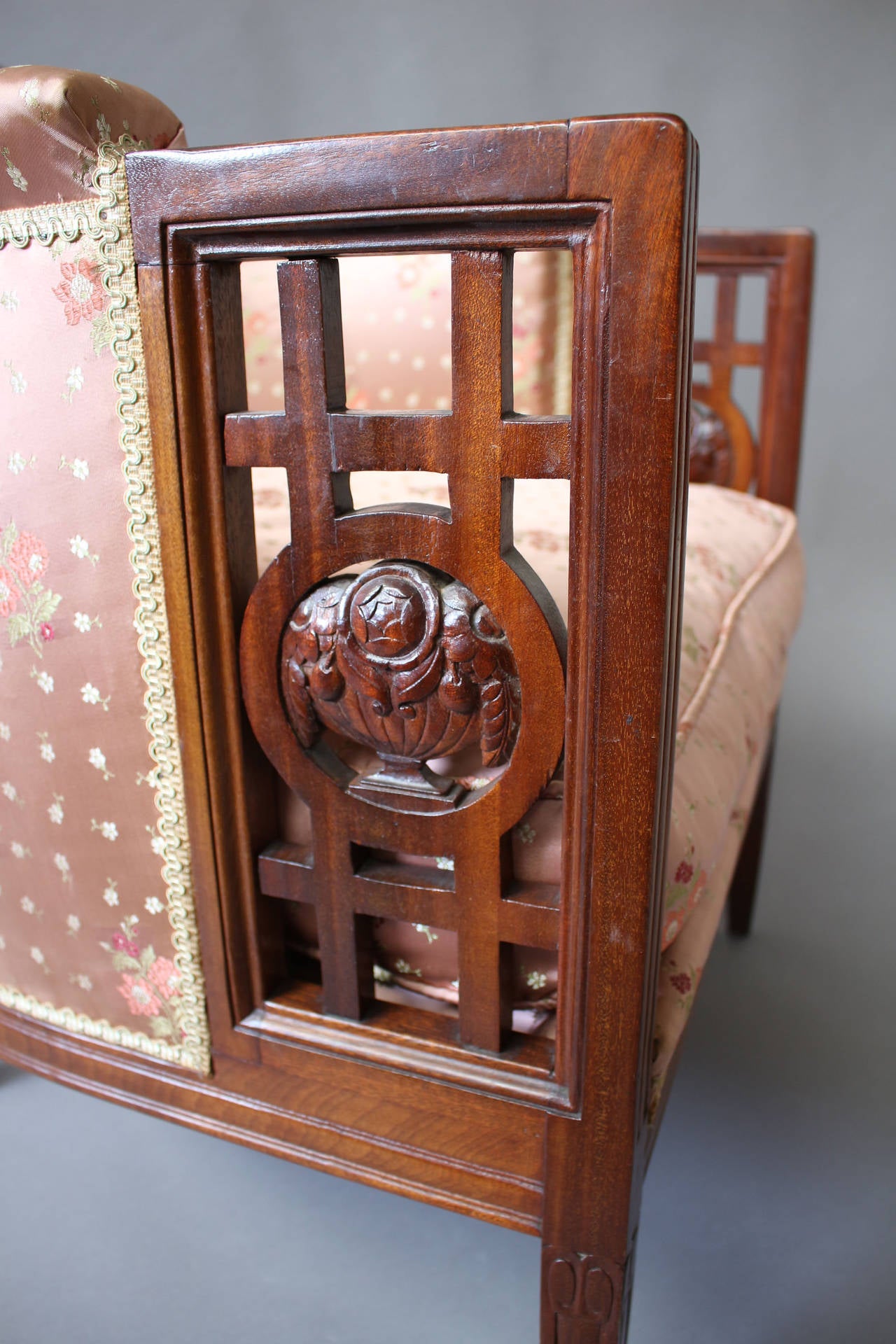 Pair of Fine French Art Deco Mahogany Armchairs by Paul Follot 5