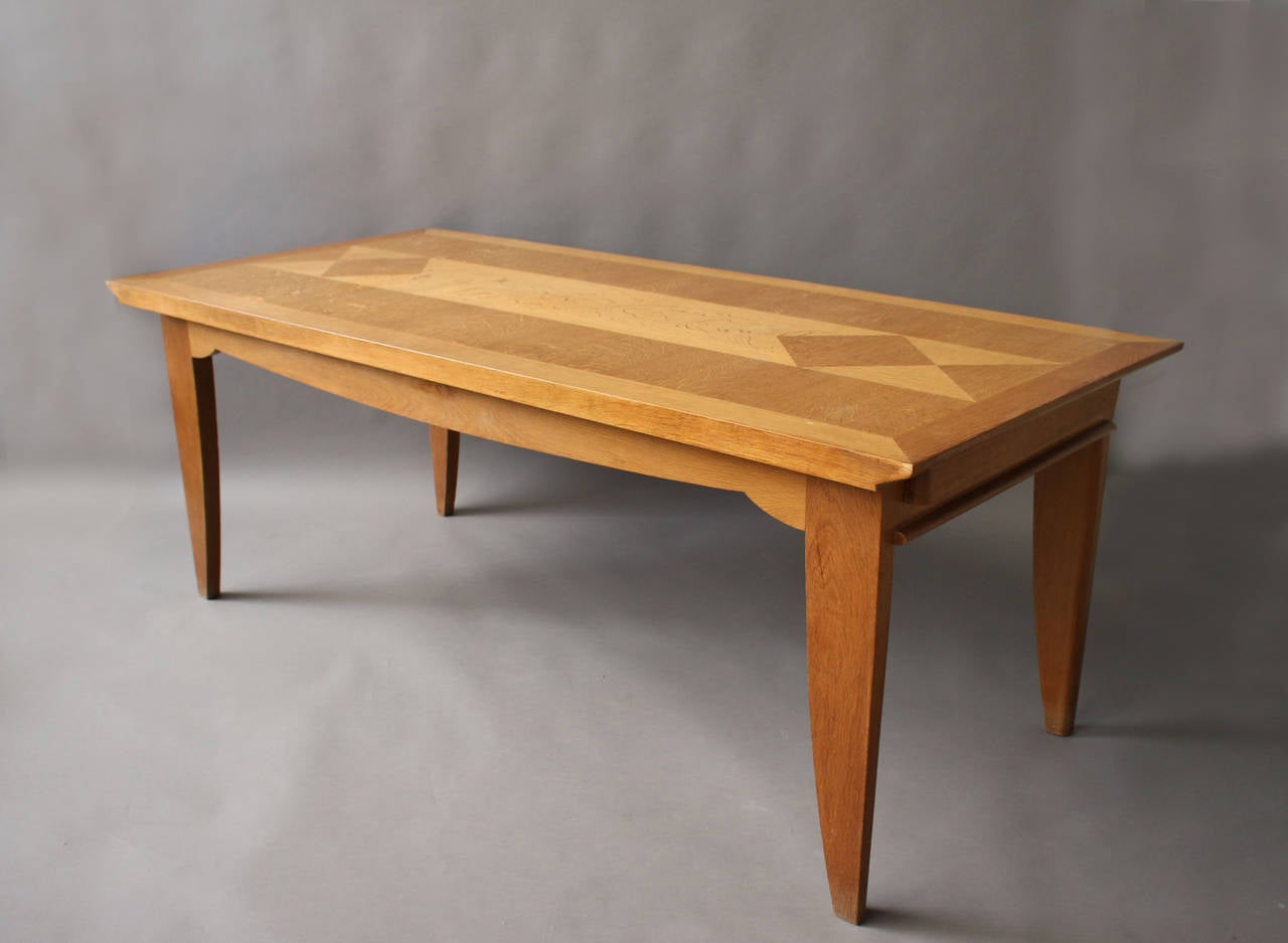 Fine French Art Deco Oak Table by P. Bloch and Charles Dudouyt  For Sale 7