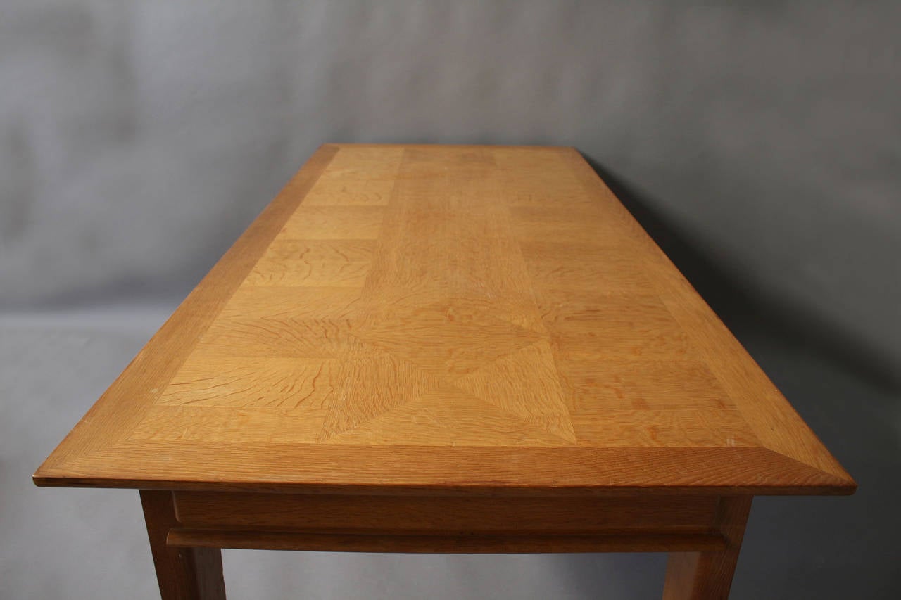 Fine French Art Deco Oak Table by P. Bloch and Charles Dudouyt  For Sale 2