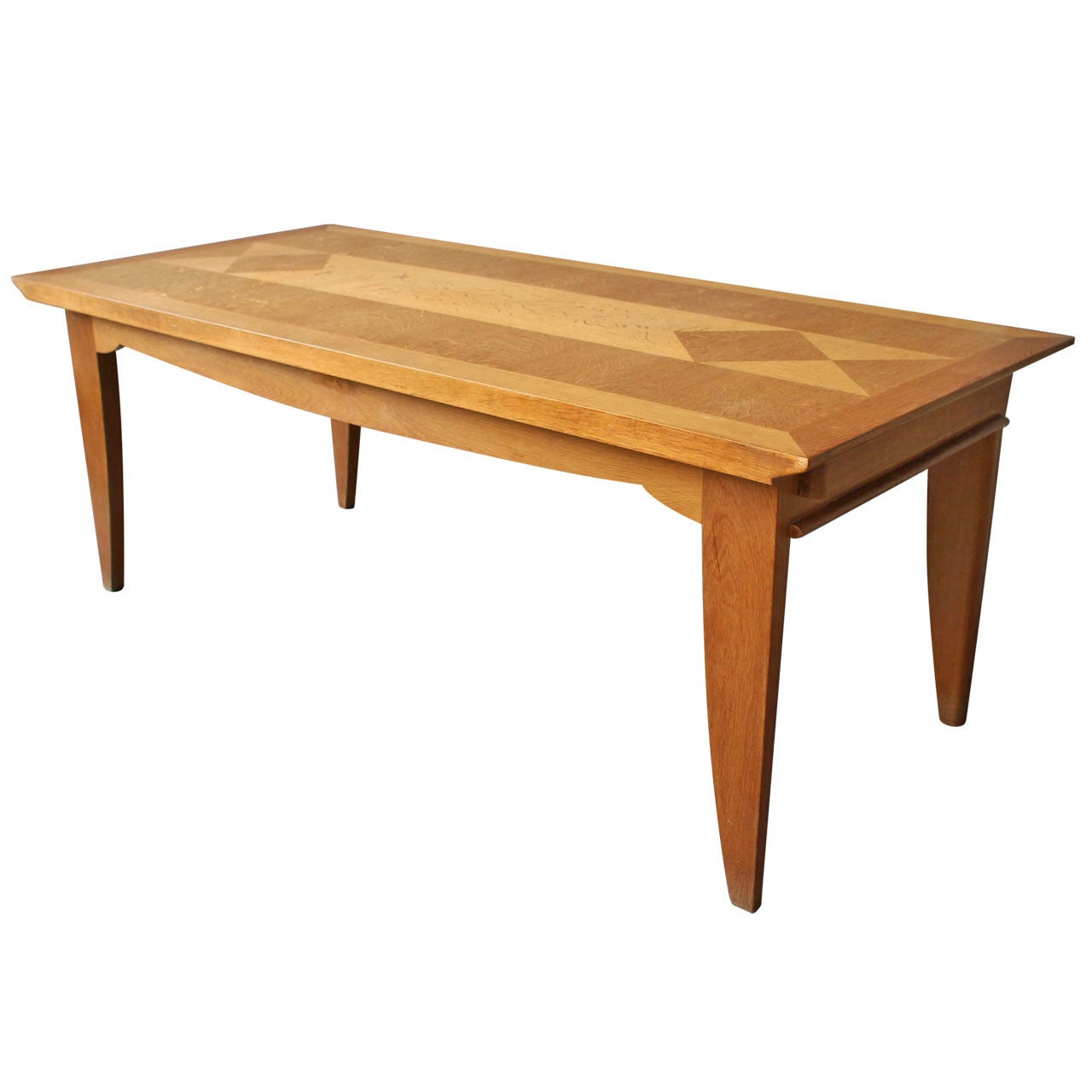 Fine French Art Deco Oak Table by P. Bloch and Charles Dudouyt 
