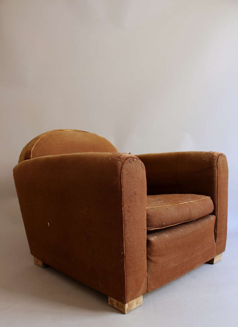French Pair of Club Armchairs by Adnet
