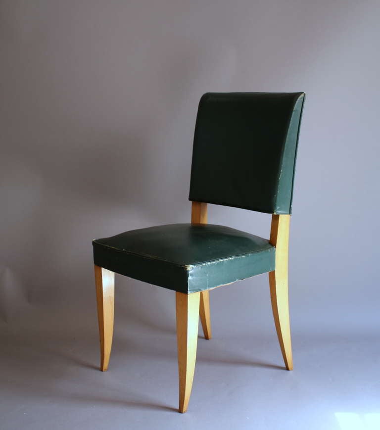 Mid-20th Century Set of Eight French Art Deco Dining chairs