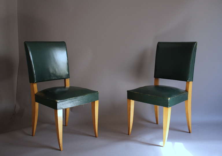 Set of Eight French Art Deco Dining chairs 4