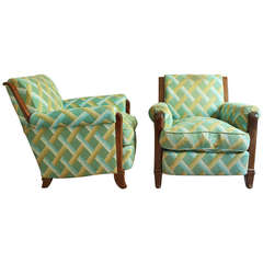 Pair of French, Art Deco Club Chairs 5