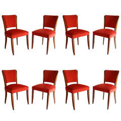 Set of Eight French Art Deco Dining Chairs