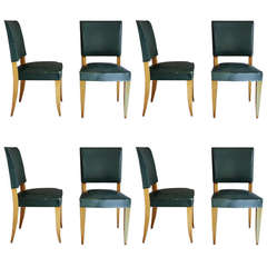 Set of Eight French Art Deco Dining chairs