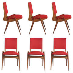 Set of 6 French 1950
s Chairs