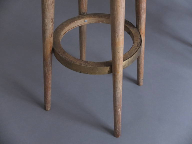 A Pair of French Art Deco Bar Stools In Good Condition In Long Island City, NY