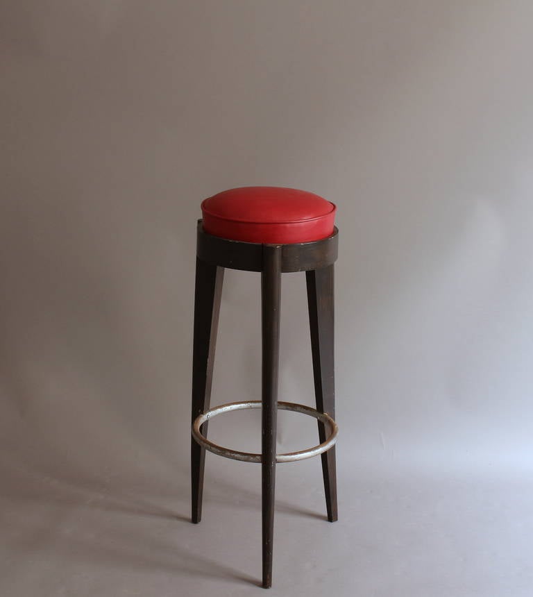 Pair of French Art Deco Bar Stools at 1stdibs