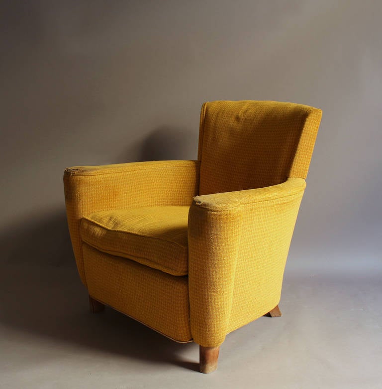 A Fine French Art Deco Armchair by Batistin Spade In Good Condition In Long Island City, NY
