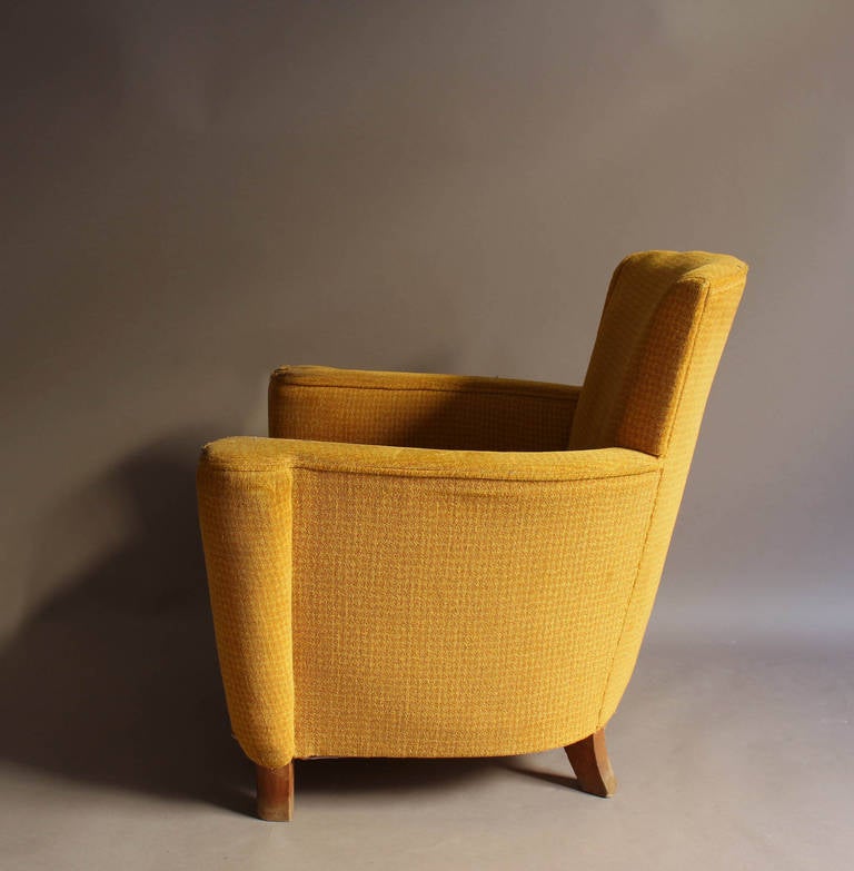 Mid-20th Century A Fine French Art Deco Armchair by Batistin Spade