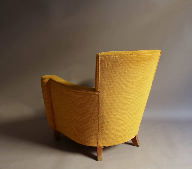 Fabric A Fine French Art Deco Armchair by Batistin Spade