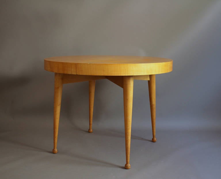 Mid-Century Modern French 1950s Round Table by Verot & Clement