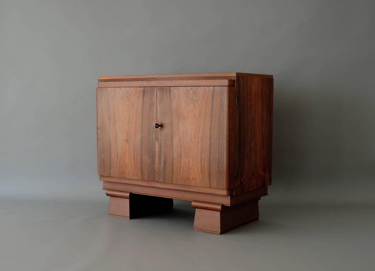 Small French Art Deco Rosewood Buffet or Cabinet In Good Condition In Long Island City, NY